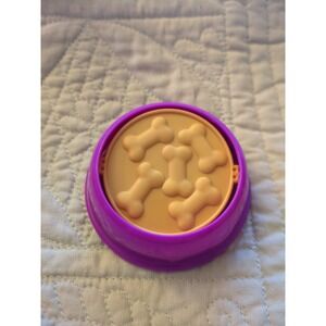 Disney Doc McStuffins Kitty Cat Food Water Flip Bowl Only Vet Pet Animal Purple